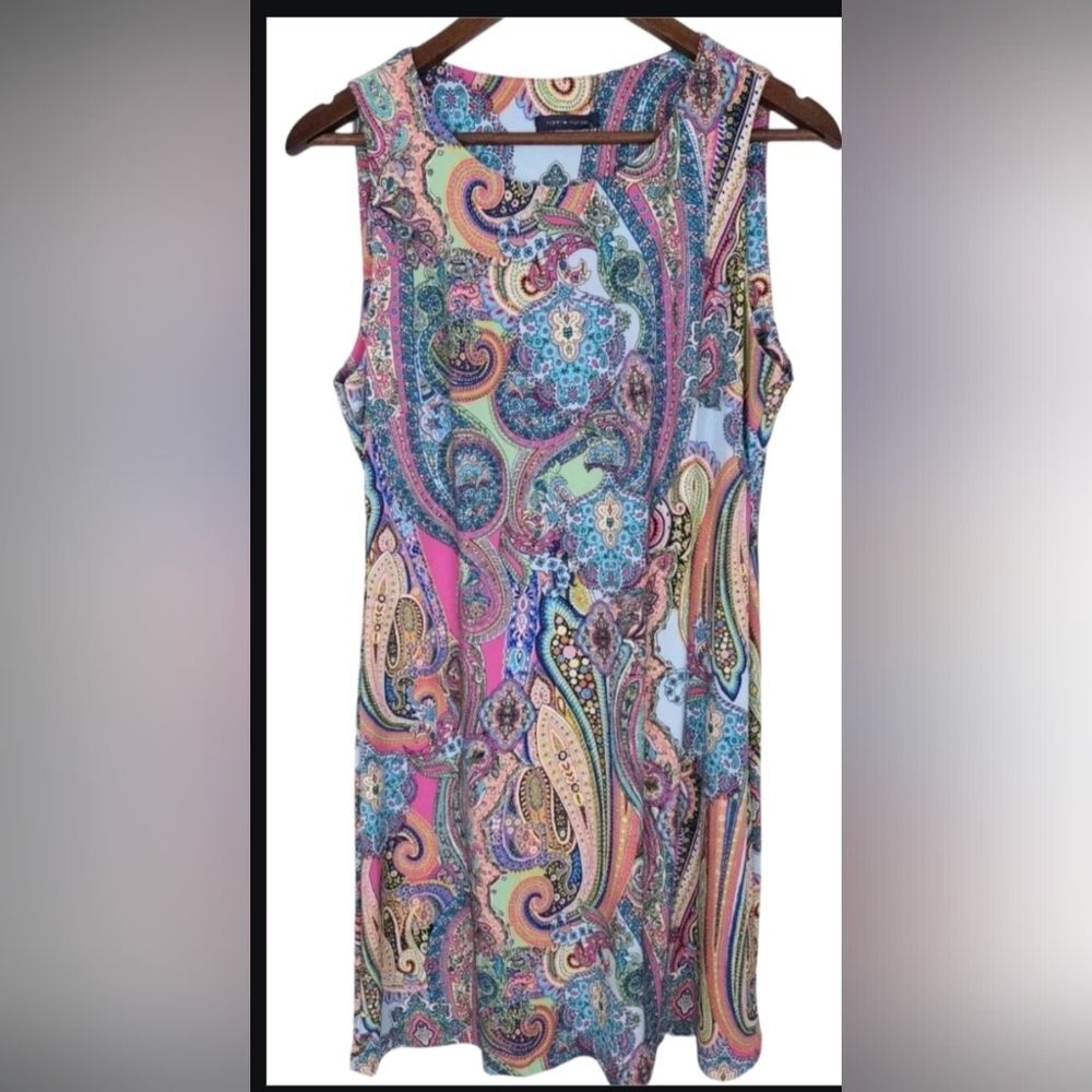 TOMMY HILFIGER Colorful Paisley Print pullover dress SZ.8